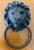 Metal Vintage Lion Head Cast Metal Door Knocker With Antique Patina For Sale - Image 7 of 7