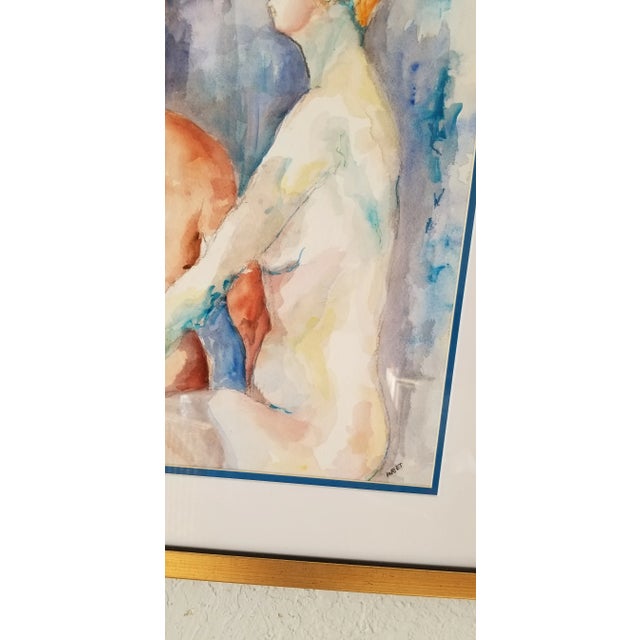 Marcia Walpert " Women Meditating " Figurative Watercolor Painting For Sale - Image 9 of 13