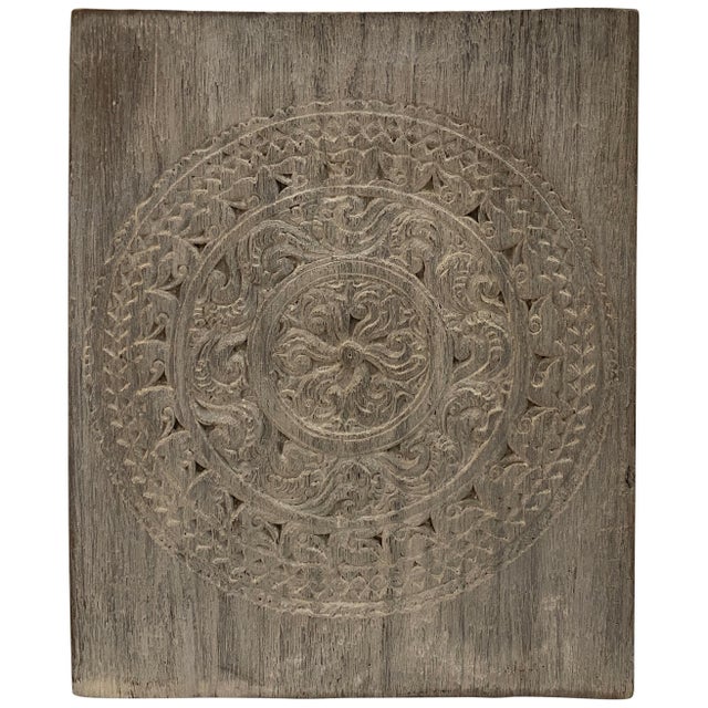 Antique hand carved merbau wood panel from Lampung, Sumatra. We have a collection in various sizes. Please inquire. The...
