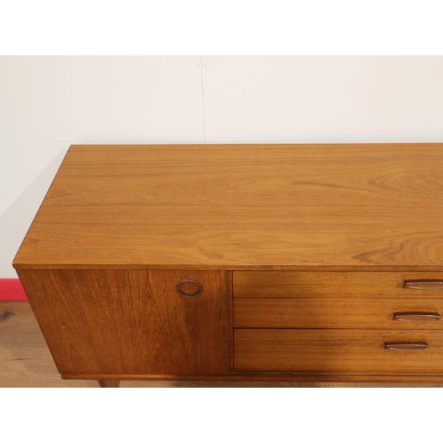 Mid Century Modern Vintage Teak Credenza Sideboard in the Style of Avalon Danish Style For Sale In Greensboro - Image 6 of 15