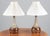 Helle Allpass pair of table lamps in partly glazed stoneware. Le klint shade with minor marks. This piece is attributed to...