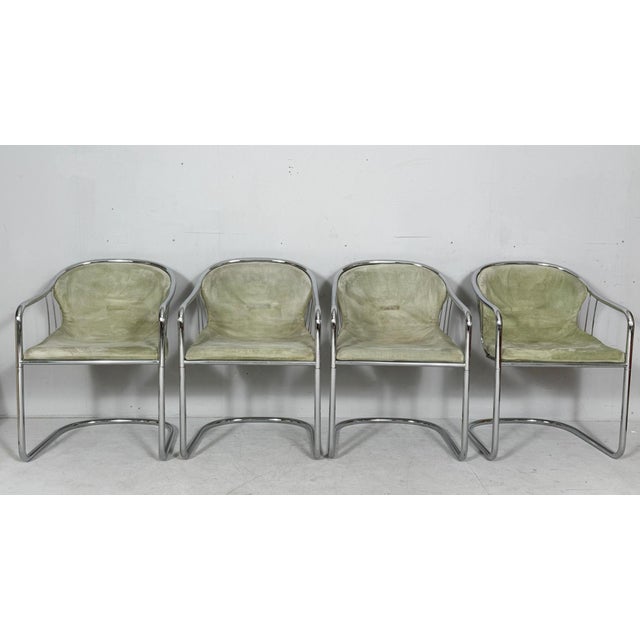 Mid-Century Modern Vintage Cantilever Chairs by Gastone Rinaldi for Rima, 1970s, Set of 4 For Sale - Image 3 of 18