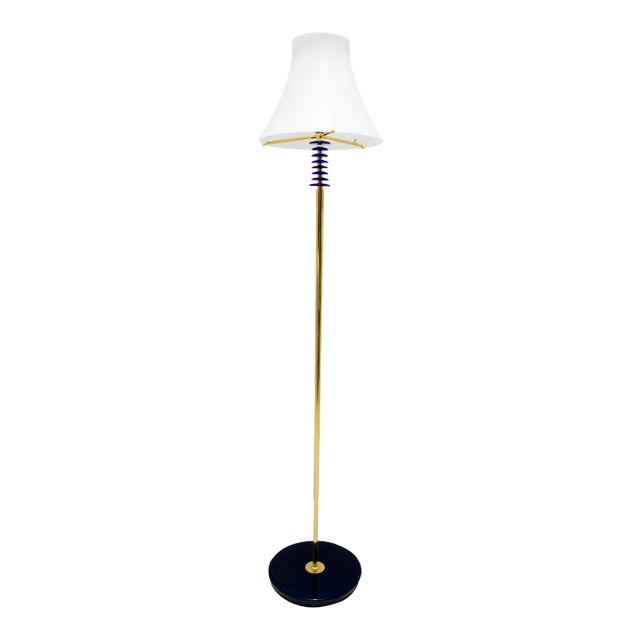 Brass & Murano Glass Auras Floor Lamp from Auras, 1989 For Sale