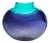 Maureen Williams Signed Australian Studio Art Glass Vase Teal/Amethyst 8" For Sale