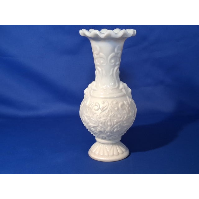 Victorian C 1880 Portieux Vallerystahl Victorian French Opaline Glass La Tete De Chevre Vase For Sale - Image 3 of 8