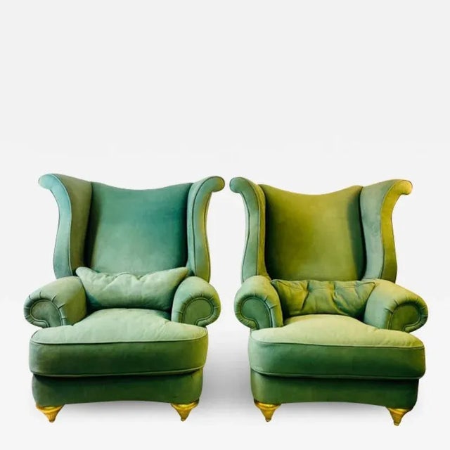 1990s Advant Garde Wing Chairs in the Manner of Salvador Dali - A Pair For Sale - Image 10 of 10