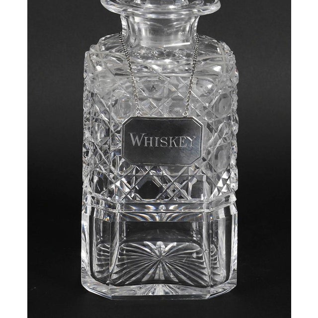 Glass Antique Victorian Hobnail Cut Crystal Decanters, 1880, Set of 2 For Sale - Image 7 of 18