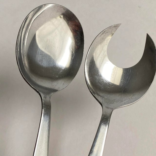 Silver Mid Century Modern 1960s Vintage Rosewood Salad Server Tongs For Sale - Image 8 of 11