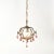 Incredibly charming French or Spanish chandelier featuring hanging pink ceramic roses with little crystals, white...