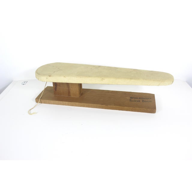 Vintage wood table top sleeve ironing board. Has discolouration and patina, as seen in the photos. This is perfect for...