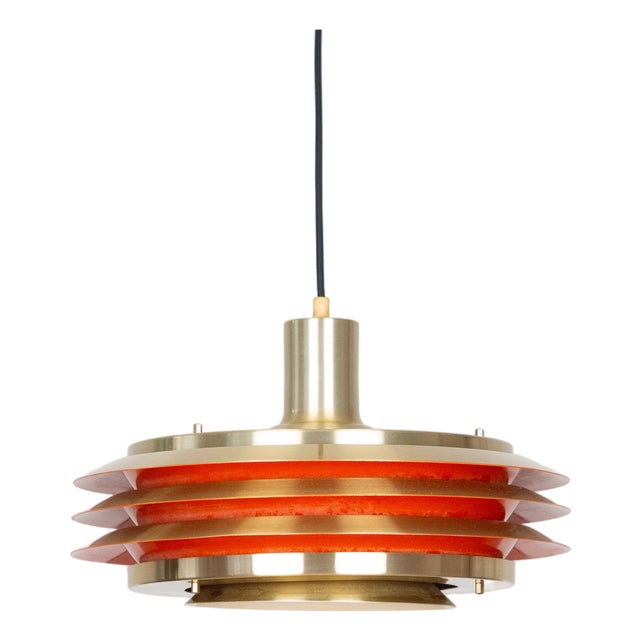 Vintage Swedish Pendant Lamp by Carl Thore for Granhaga Metallindustri, 1960s For Sale