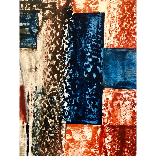 Printmaking Materials Larry Brown, Abstract Expressionist American Modernist Oil Monotype Monoprint Painting, 1989 For Sale - Image 7 of 8