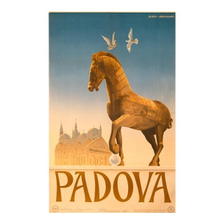 Padova by Barbi-Benvignati 1949 Rare Italian Enit Poster Wooden Trojan Horse For Sale