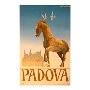Padova by Barbi-Benvignati 1949 Rare Italian Enit Poster Wooden Trojan Horse