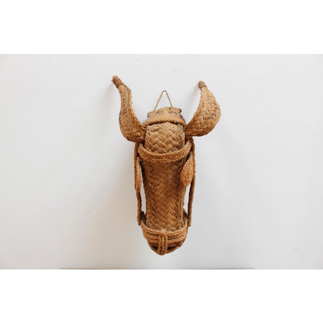 Wood Equestrian Wicker Horse Head For Sale - Image 7 of 8
