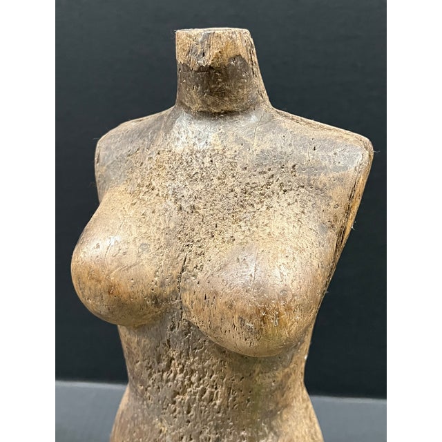 Carved Solid Wood Late 20th Century Female Torso Sculpture #T978 For Sale - Image 10 of 10