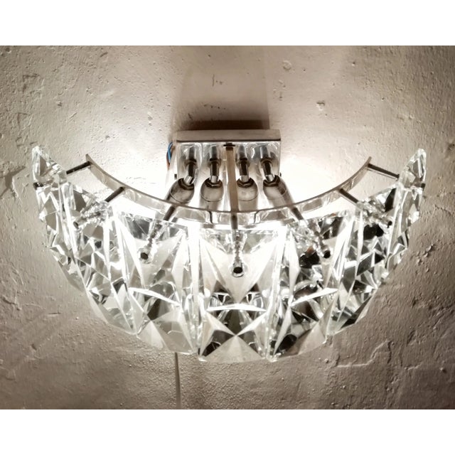 Vintage Crystal Wall Light from Kinkeldey, 1970s For Sale - Image 6 of 7
