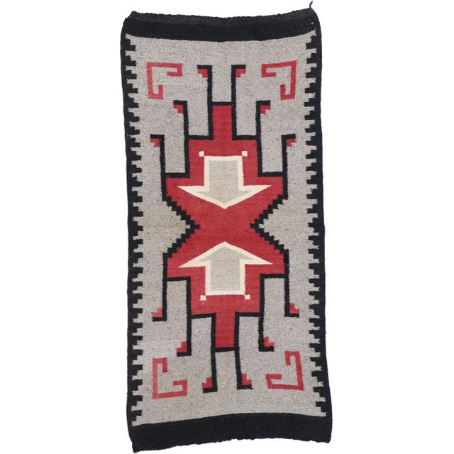 Vintage Klagetoh Navajo-Style Kilim Rug, 02'04 X 04'11 For Sale - Image 9 of 9