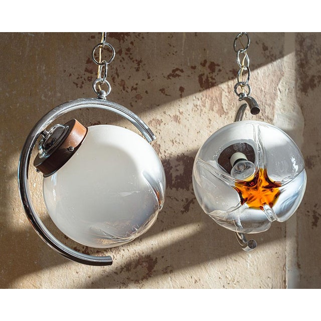 Murano Mazzega Pendant Lamps from Made Murano Glass, 1970s, Set of 2 For Sale - Image 10 of 15
