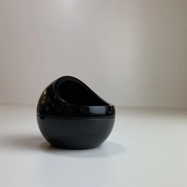 Small italian space age ashtrays made black abs plastic designed by opi milano for cini & nils, from 1970's. Comes with...