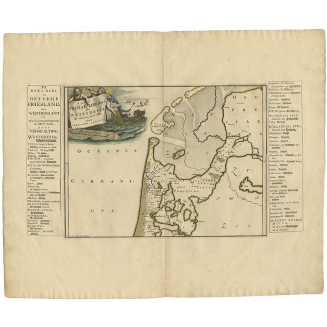 Antique Map of the West-Frisian Part of Independent Friesland by Halma, 1718 For Sale - Image 10 of 10