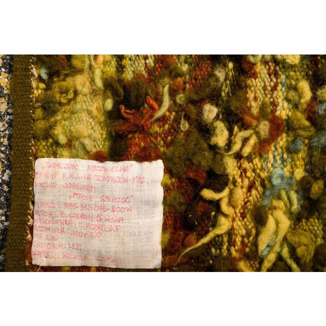 Abstract 1950s Mid Century Woven Tapestry With Bird on a Tree For Sale - Image 3 of 3