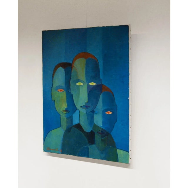 Portrait With Three Characters, Clemencet, 1972 For Sale - Image 16 of 18