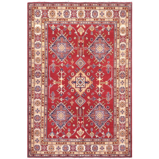 Southwestern Kazak Red/Beige Wool Rug - 5'8''x7'9'' For Sale - Image 10 of 10