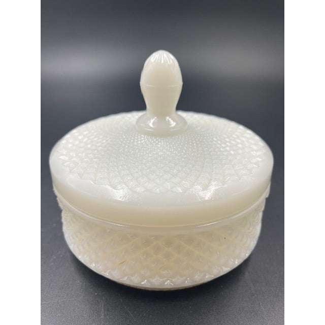 Mid 20th Century Collection of 3 Milk Glass Lidded Dishes For Sale - Image 4 of 12