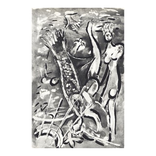 1960 Marc Chagall Héliogravure 7 "The Flood" From Dessins Pour La Bible For Sale
