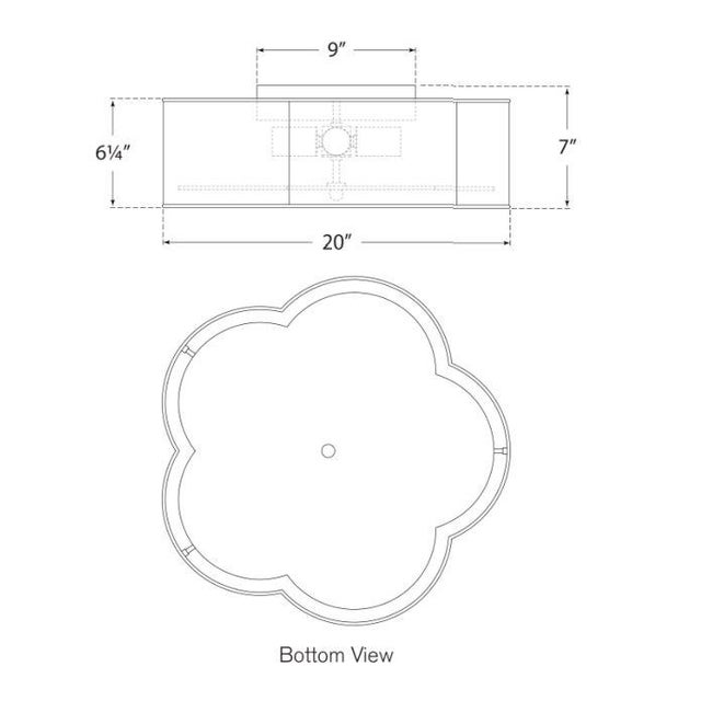 Transitional Kate Spade New York for Visual Comfort Signature Bryce Large Flower Flush Mount in White & Gild with Frosted Acrylic For Sale - Image 3 of 3