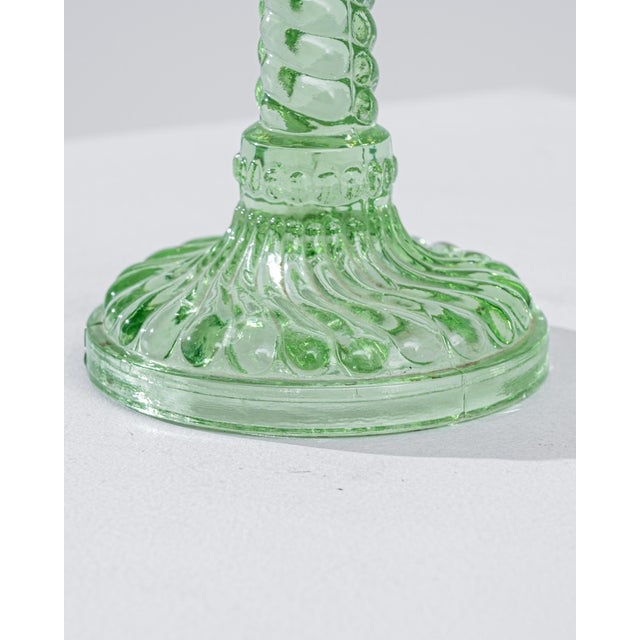 1950s 1950s European Green Glass Candlestick For Sale - Image 5 of 5