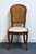 French Provincial High End Vintage Country French Provincial Solid Cherry Cane Back Dining Side Chair For Sale - Image 3 of 9