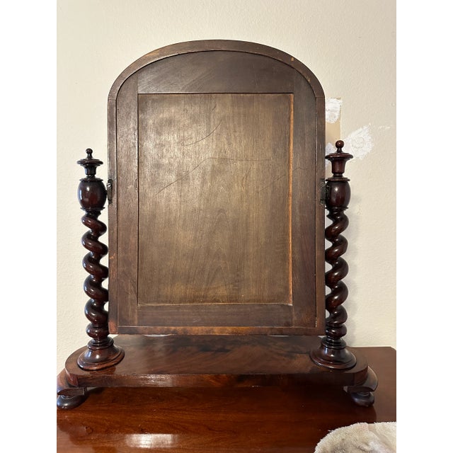 Antique Dresser Mirror Mahogany Flame Bun Feet For Sale In Little Rock - Image 6 of 12