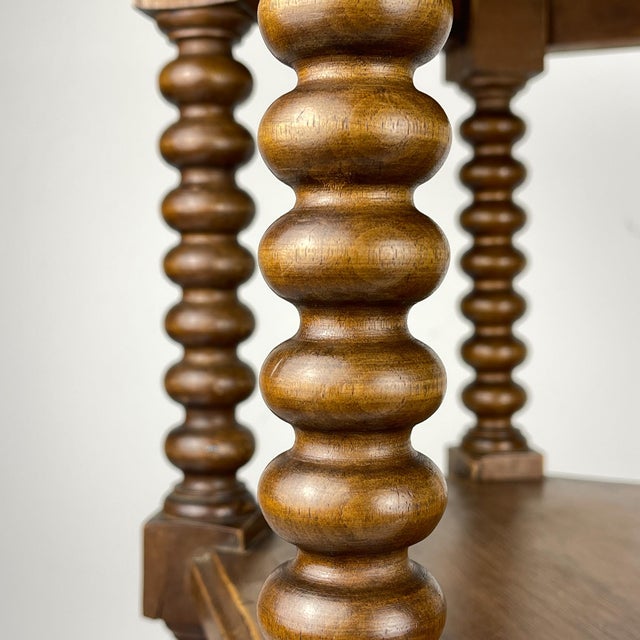 Wood Vintage Hexagonal Walnut Side Table, 1930s For Sale - Image 7 of 18