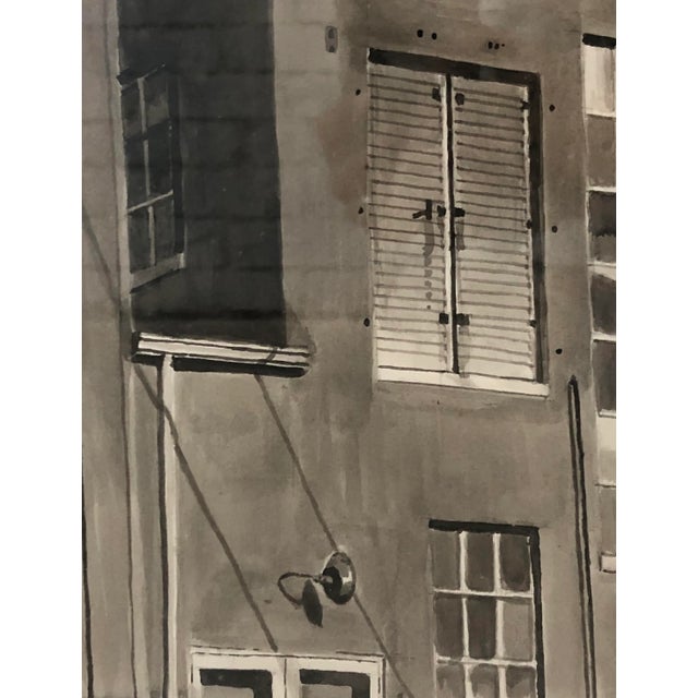 1989 Jeffrey E. Babine City Industrial Building Original Ink Wash Drawing Signed Framed For Sale In New York - Image 6 of 10