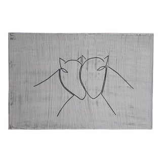 “Sisters” Organic Mineral on Linen Canvas by Susan Yin For Sale