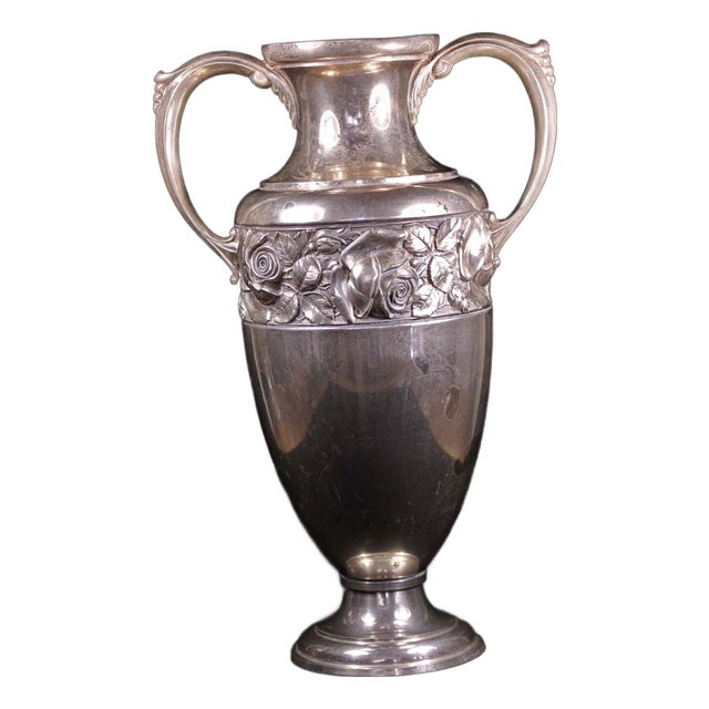 Antique Amphora in Silver Plating For Sale
