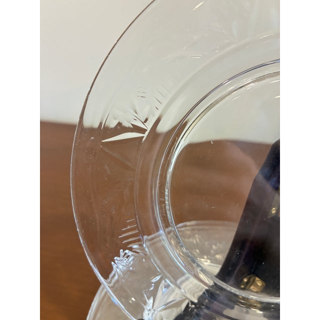 Vintage Pressed Glass Salad or Dessert Plates - Set of 7 For Sale - Image 4 of 11