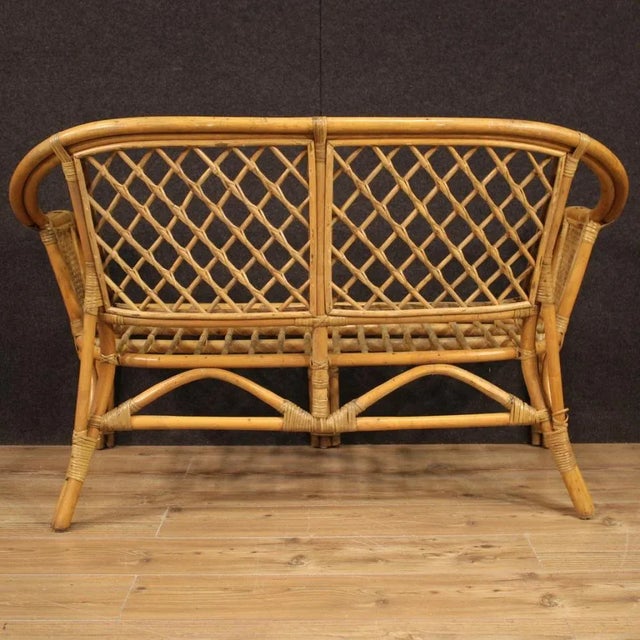 Brown Italian Wicker Sofa, 1960s For Sale - Image 8 of 13