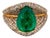 Late 20th Century 18k Rose Gold Emerald Ring, Size 5 For Sale