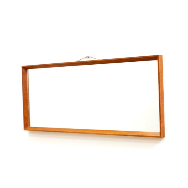 Mid Century 1960s Teak Wall Mirror For Sale - Image 4 of 9