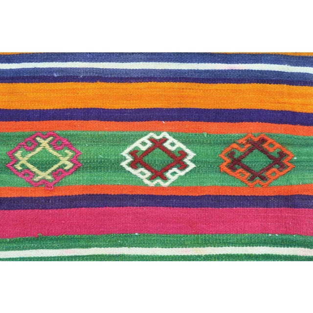 1980s Colorful Milet Nomad's Kilim Runner Rug For Sale - Image 12 of 13