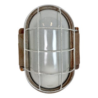 Industrial Grey Cast Iron Wall Light from Elektrosvit, 1960s For Sale