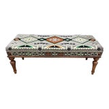 Image of Kilim Rug Upholstered Ottoman Bench For Sale
