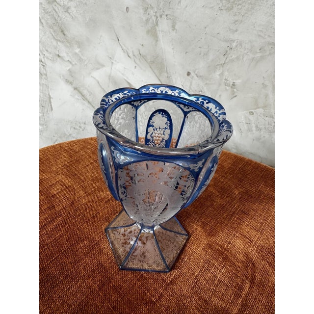 Glass Vintage Bohemian Crystal Vase, 1920s For Sale - Image 7 of 10