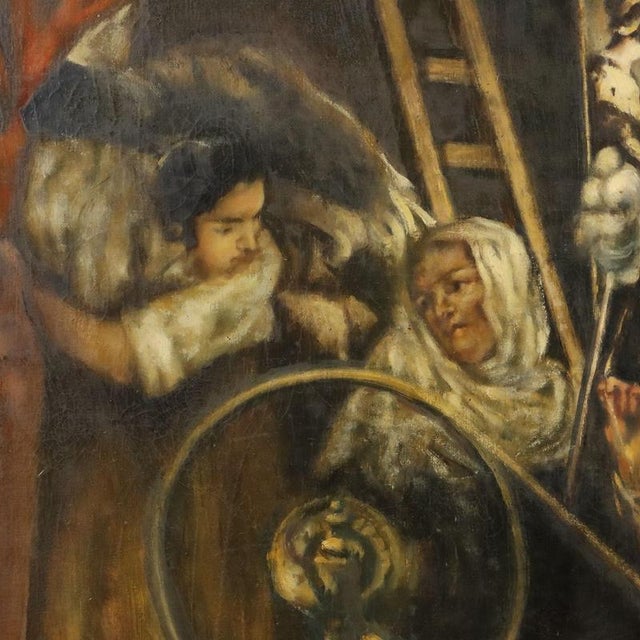 J. Dupont da Velzquez, The Spinners Copy, 20th Century, Oil Painting on Canvas, Framed For Sale - Image 4 of 12