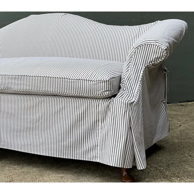Vintage Hickory Chair Tie Back Slipcovered Camelback Sofa For Sale - Image 12 of 13