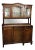 Walnut Cupboard with Beveled Glass and Marble Top For Sale