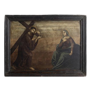 Portuguese School Artist, Religious Scene, 17th Century, Oil Painting For Sale